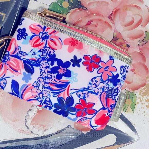 Lilly Pulitzer Floral Wristlet with Keychain/phone holder wallet - Picture 6 of 7